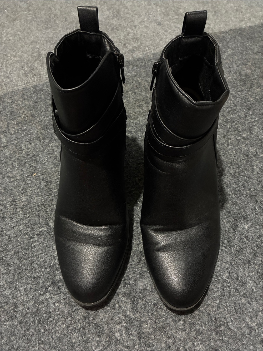 👠 Serra Black Leather Ankle Booties with Wrap Strap